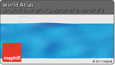 Physical Panoramic Map of the Area around 46° 34' 35" S, 153° 4' 29" E