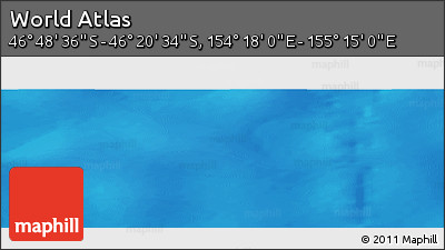 Physical Panoramic Map of the Area around 46° 34' 35" S, 154° 46' 30" E