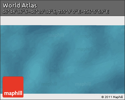 Satellite 3D Map of the Area around 46° 34' 35" S, 155° 37' 30" E