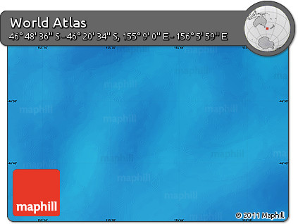 Physical Map of the Area around 46° 34' 35" S, 155° 37' 30" E