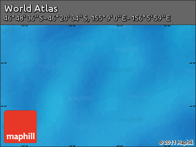 Physical Map of the Area around 46° 34' 35" S, 155° 37' 30" E
