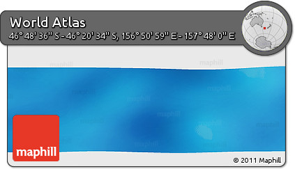 Physical Panoramic Map of the Area around 46° 34' 35" S, 157° 19' 29" E