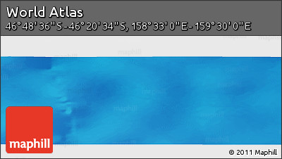 Physical Panoramic Map of the Area around 46° 34' 35" S, 159° 1' 30" E