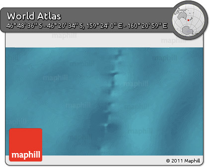 Satellite 3D Map of the Area around 46° 34' 35" S, 159° 52' 30" E