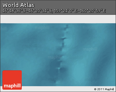 Satellite 3D Map of the Area around 46° 34' 35" S, 159° 52' 30" E
