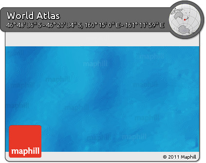 Physical 3D Map of the Area around 46° 34' 35" S, 160° 43' 29" E
