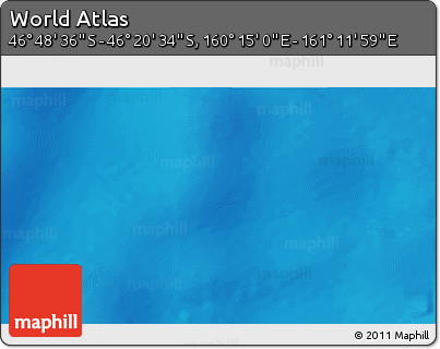 Physical 3D Map of the Area around 46° 34' 35" S, 160° 43' 29" E