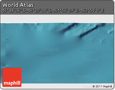 Satellite 3D Map of the Area around 46° 34' 35" S, 162° 25' 30" E