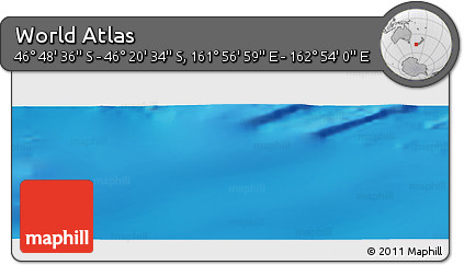 Physical Panoramic Map of the Area around 46° 34' 35" S, 162° 25' 30" E