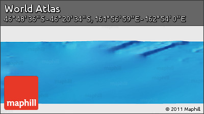 Physical Panoramic Map of the Area around 46° 34' 35" S, 162° 25' 30" E