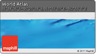 Physical Panoramic Map of the Area around 46° 34' 35" S, 162° 25' 30" E