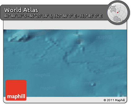 Satellite 3D Map of the Area around 46° 34' 35" S, 163° 16' 30" E