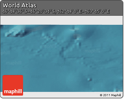 Satellite 3D Map of the Area around 46° 34' 35" S, 163° 16' 30" E