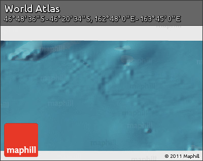 Satellite 3D Map of the Area around 46° 34' 35" S, 163° 16' 30" E
