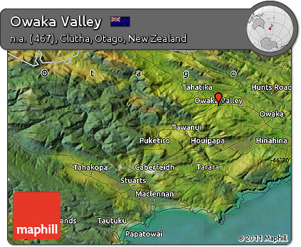 Satellite Map of Owaka Valley