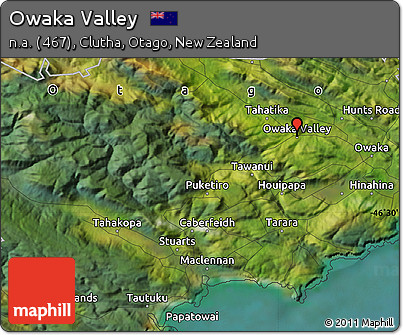 Satellite Map of Owaka Valley