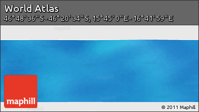 Physical Panoramic Map of the Area around 46° 34' 35" S, 16° 13' 30" E