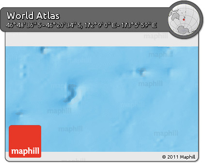 Political 3D Map of the Area around 46° 34' 35" S, 172° 37' 30" E