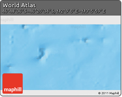 Political 3D Map of the Area around 46° 34' 35" S, 172° 37' 30" E