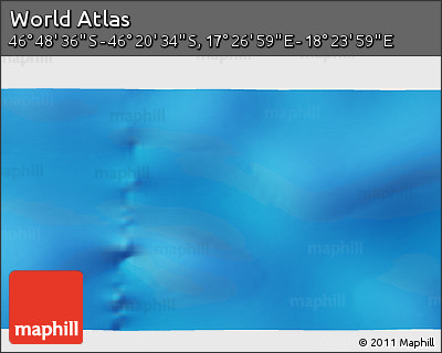 Physical 3D Map of the Area around 46° 34' 35" S, 17° 55' 29" E