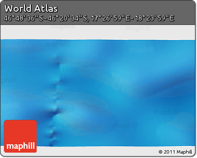 Physical 3D Map of the Area around 46° 34' 35" S, 17° 55' 29" E