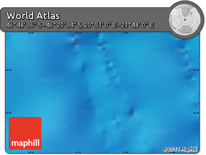 Physical Map of the Area around 46° 34' 35" S, 21° 19' 30" E