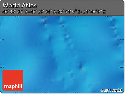 Physical Map of the Area around 46° 34' 35" S, 21° 19' 30" E