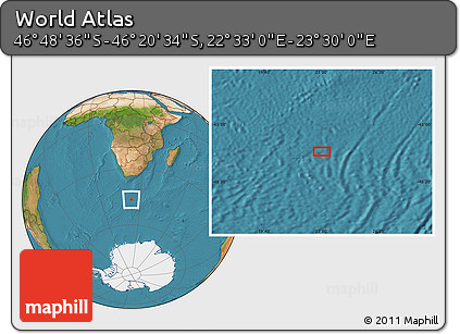 Satellite Location Map of the Area around 46° 34' 35" S, 23° 1' 29" E