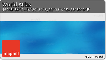 Physical Panoramic Map of the Area around 46° 34' 35" S, 23° 1' 29" E