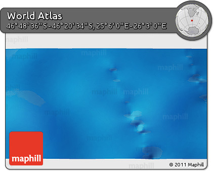 Physical 3D Map of the Area around 46° 34' 35" S, 25° 34' 30" E