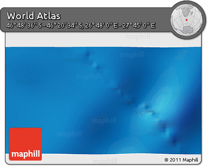 Physical 3D Map of the Area around 46° 34' 35" S, 27° 16' 29" E