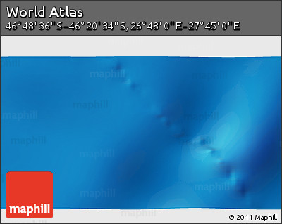 Physical 3D Map of the Area around 46° 34' 35" S, 27° 16' 29" E