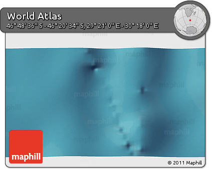 Satellite 3D Map of the Area around 46° 34' 35" S, 29° 49' 30" E