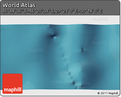 Satellite 3D Map of the Area around 46° 34' 35" S, 29° 49' 30" E