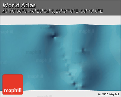 Satellite 3D Map of the Area around 46° 34' 35" S, 29° 49' 30" E