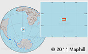 Gray Location Map of the area around 46° 34' 35" S, 2° 37' 30" E