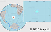 Gray Location Map of the area around 46° 34' 35" S, 2° 28' 30" W