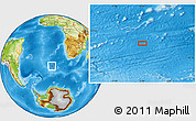Physical Location Map of the area around 46° 34' 35" S, 2° 28' 30" W