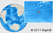 Shaded Relief Location Map of the area around 46° 34' 35" S, 2° 28' 30" W