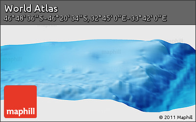Physical Panoramic Map of the Area around 46° 34' 35" S, 33° 13' 30" E