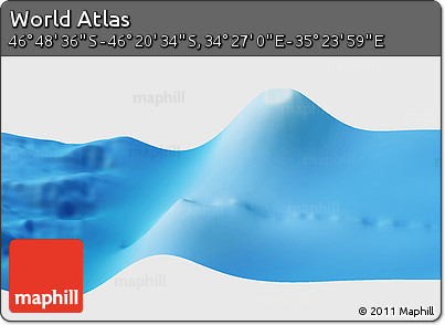 Physical Panoramic Map of the Area around 46° 34' 35" S, 34° 55' 29" E