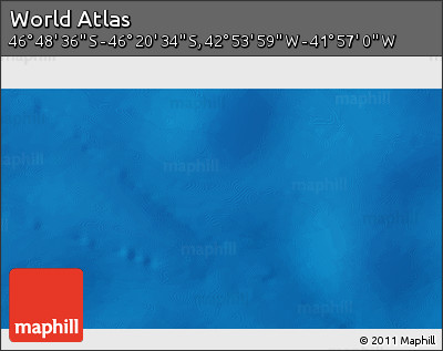 Physical 3D Map of the Area around 46° 34' 35" S, 42° 25' 29" W
