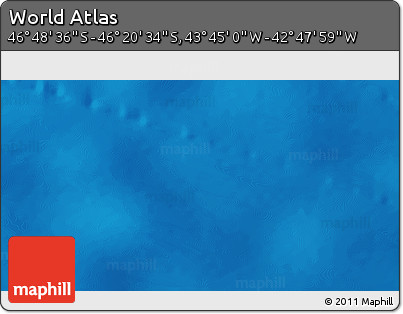 Physical 3D Map of the Area around 46° 34' 35" S, 43° 16' 29" W