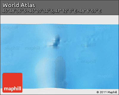Physical 3D Map of the Area around 46° 34' 35" S, 47° 40' 29" E