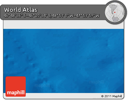 Physical 3D Map of the Area around 46° 34' 35" S, 48° 22' 30" W
