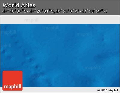 Physical 3D Map of the Area around 46° 34' 35" S, 48° 22' 30" W