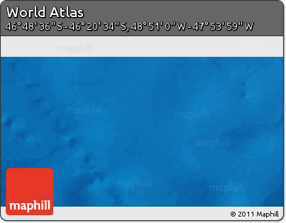 Physical 3D Map of the Area around 46° 34' 35" S, 48° 22' 30" W