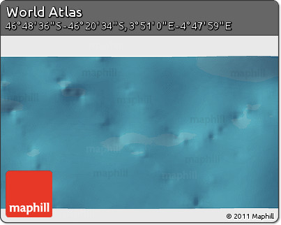 Satellite 3D Map of the Area around 46° 34' 35" S, 4° 19' 30" E