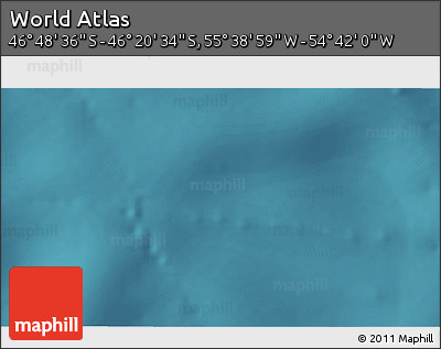 Satellite 3D Map of the Area around 46° 34' 35" S, 55° 10' 29" W