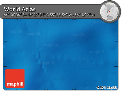 Physical Map of the Area around 46° 34' 35" S, 55° 10' 29" W